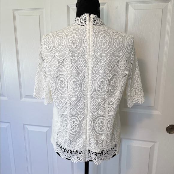 Elie Tahari Elegant White Lace Women's Top - Picture 6 of 11